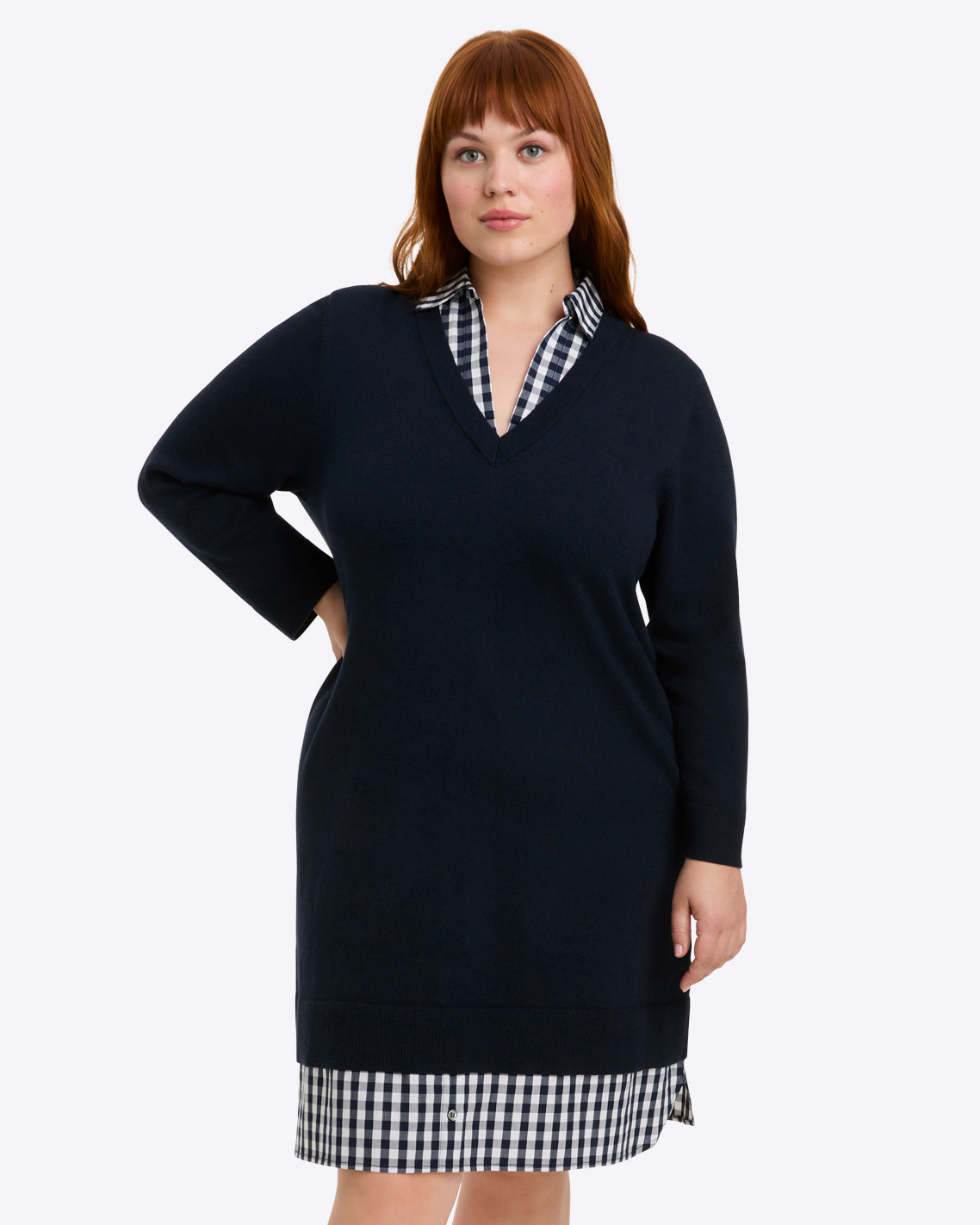 Draper James Navy Wool and Cotton Combo Sweaterdress | Navy | XXL Draper James Navy Wool and Cotton Combo Sweaterdress | Navy | XXL