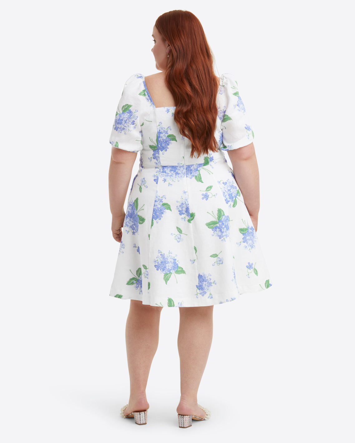 Shelly Dress in Linen Hydrangea
