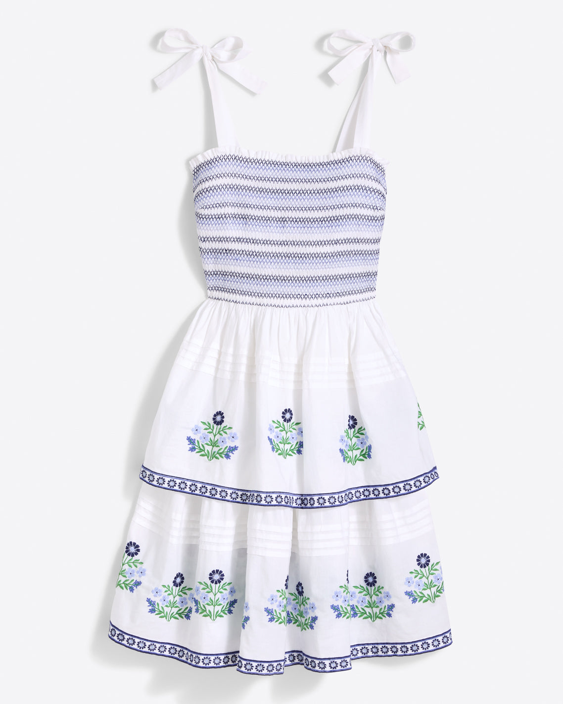 Kate Smocked Dress in Floral Embroidery
