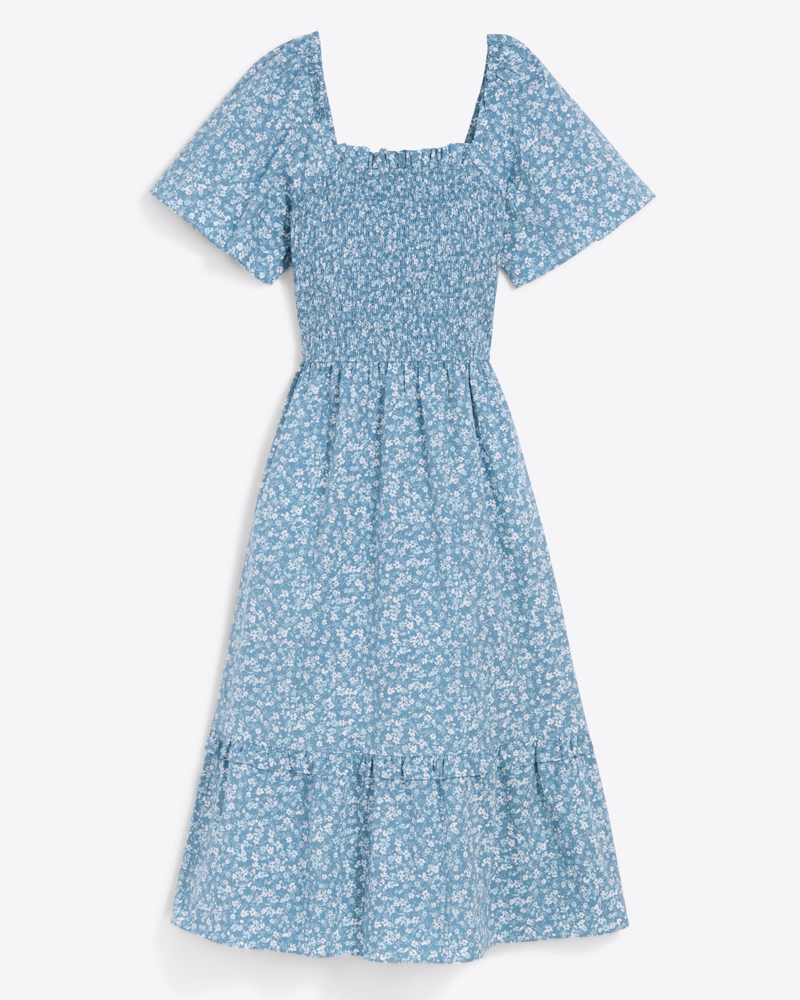 Deana Smocked Dress in Bluebell Floral