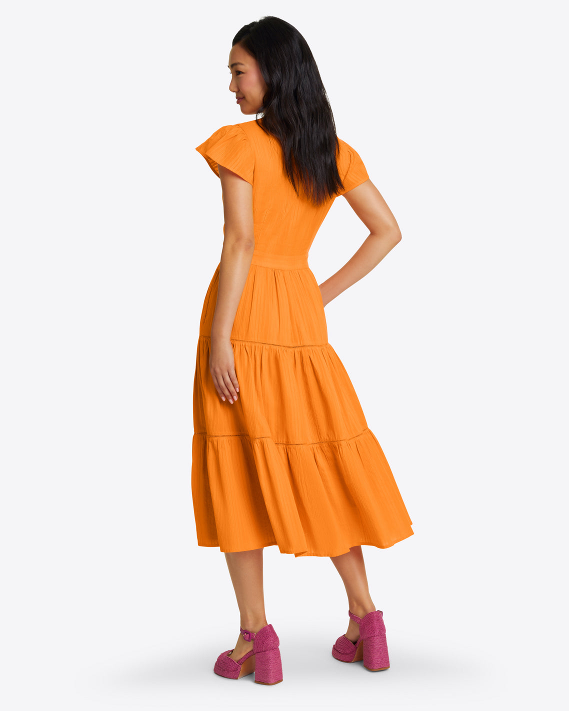 Lainey Midi Dress Marigold Dobby Stripe