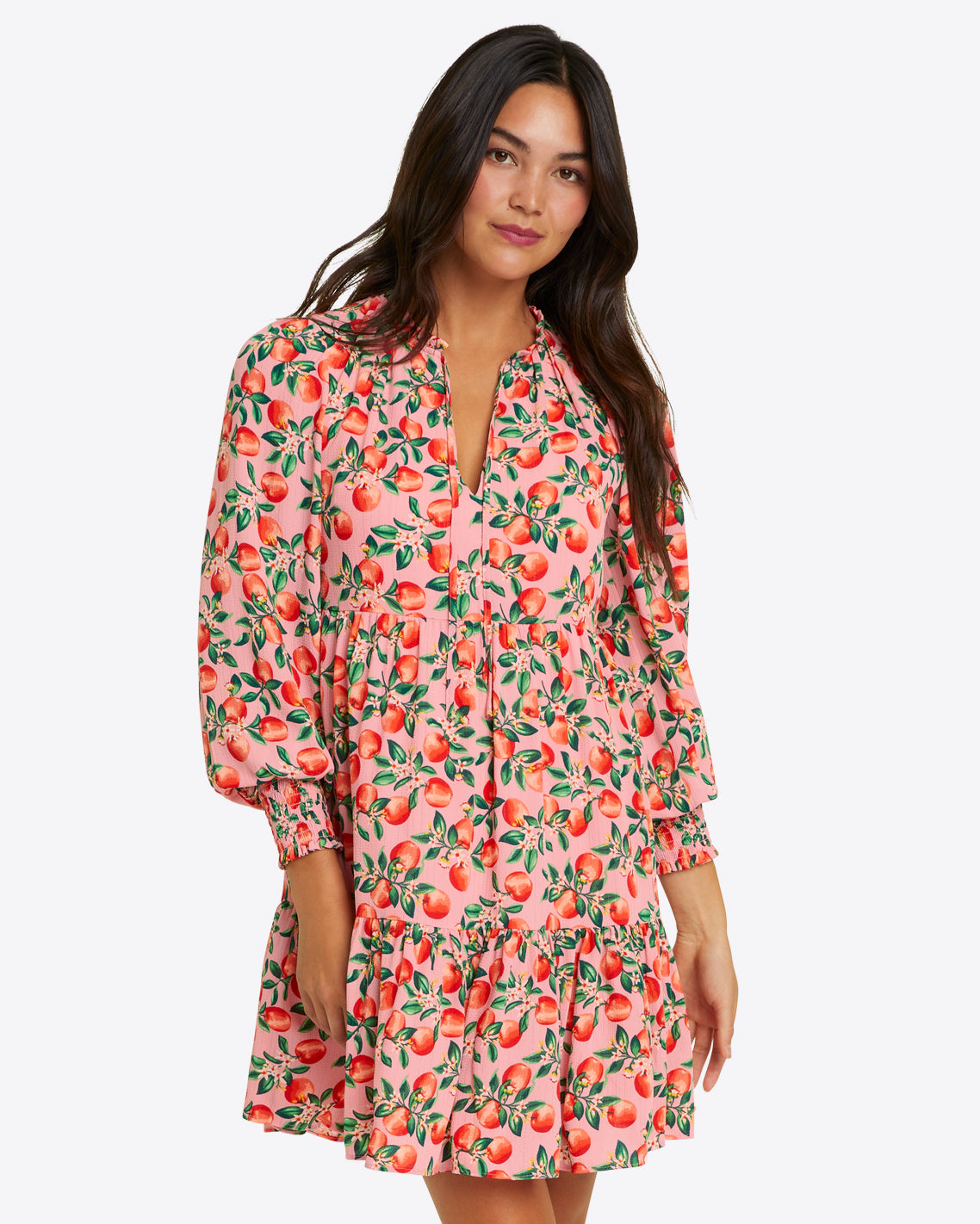 Connie Long Sleeve Mini Dress in Apple Blossom Floral