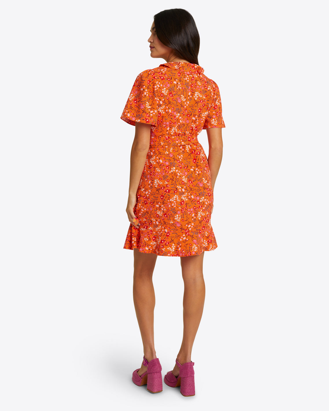 Reba Wrap Dress in Apricot Pansy Floral – Draper James