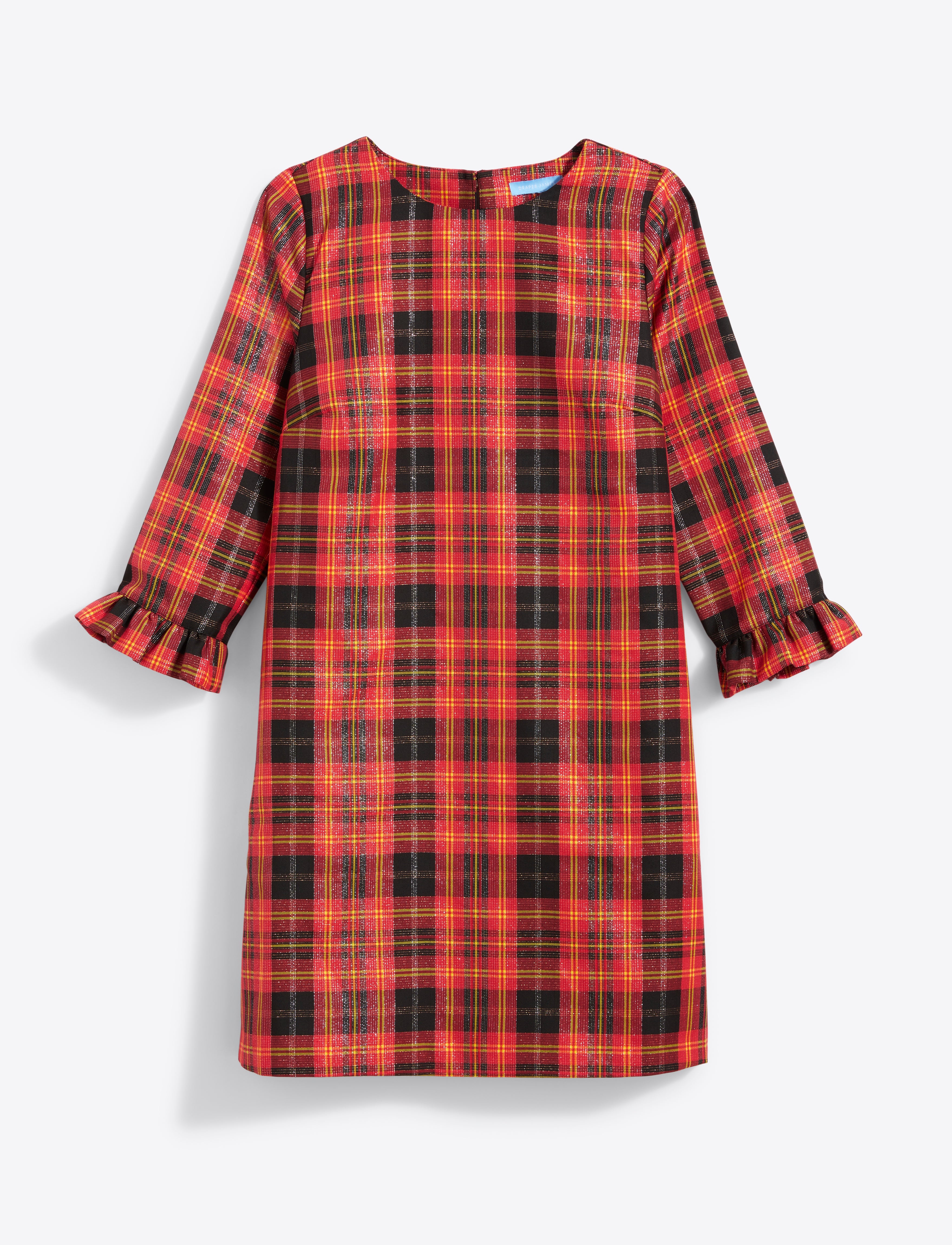 Jessie Shift Dress Caroline Shimmer Plaid