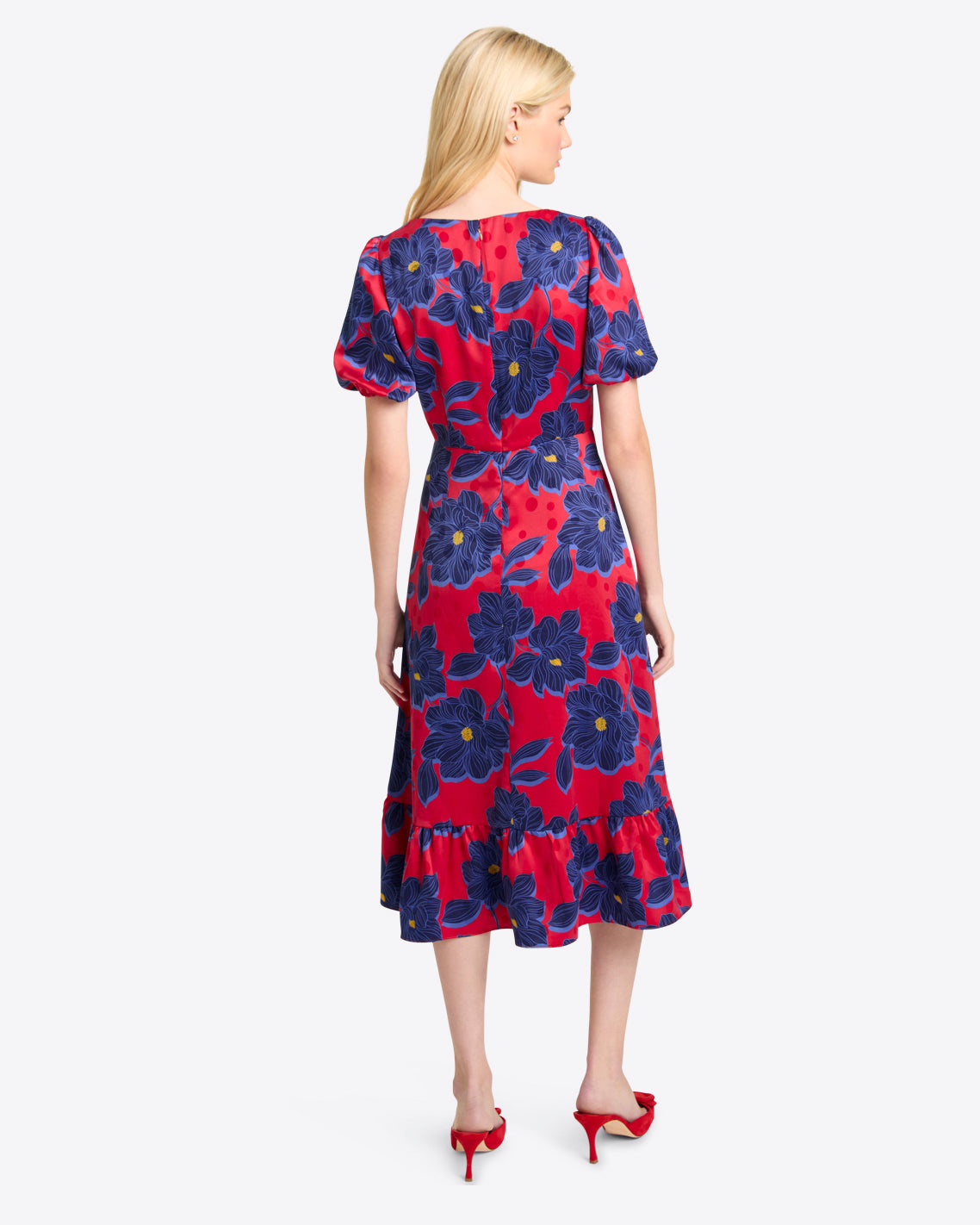 Jamie Midi Dress Magnolia Jacquard Dot