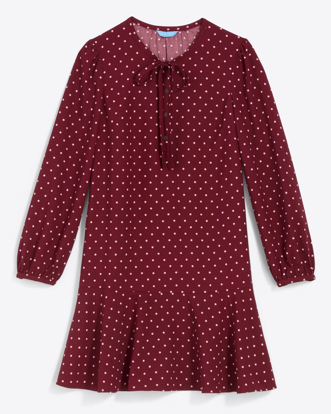 Rosanne Shift Dress Merlot Polka Dot