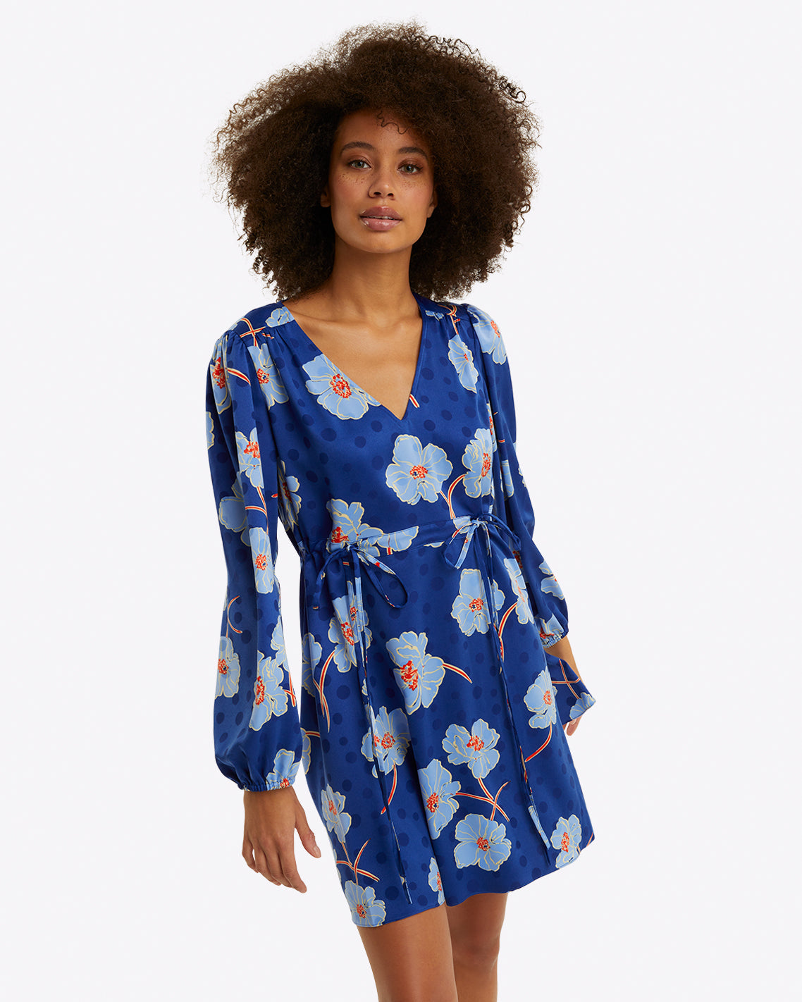 Kellie Babydoll Dress in Printed Dot Jacquard Poppy Dot Jacquard / 1X