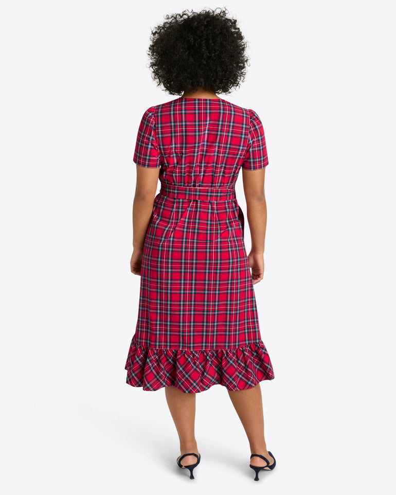 Reba Midi Wrap Dress in Angie Plaid