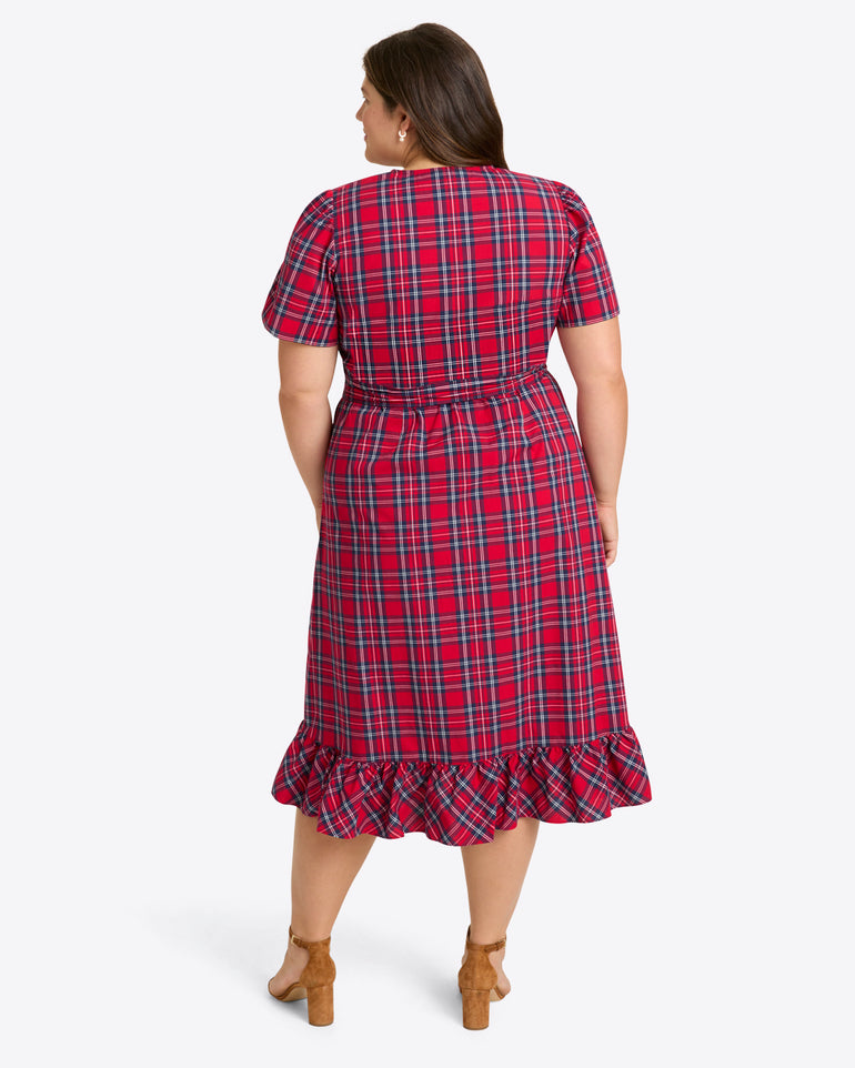 Reba Midi Wrap Dress in Angie Plaid