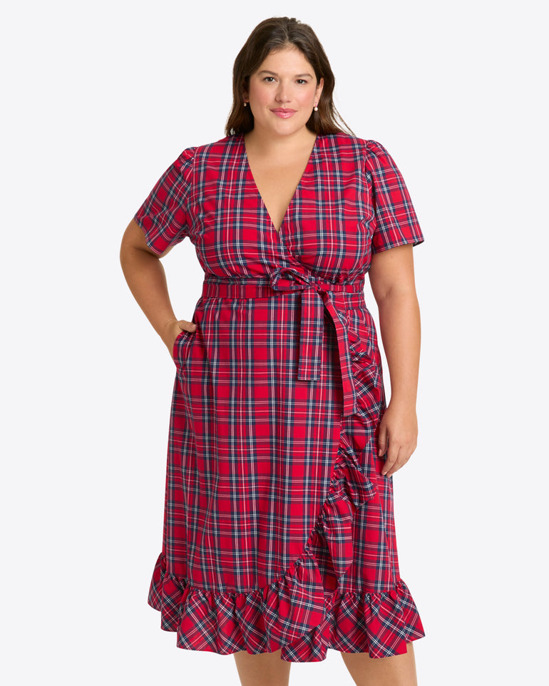 Reba Midi Wrap Dress in Angie Plaid