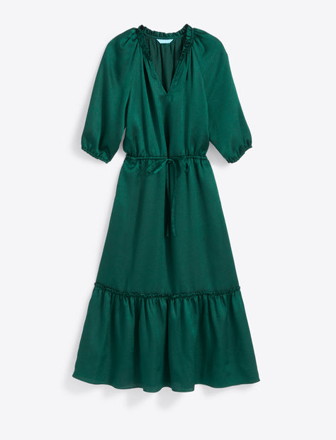 Martina Midi Dress in Hammered Satin