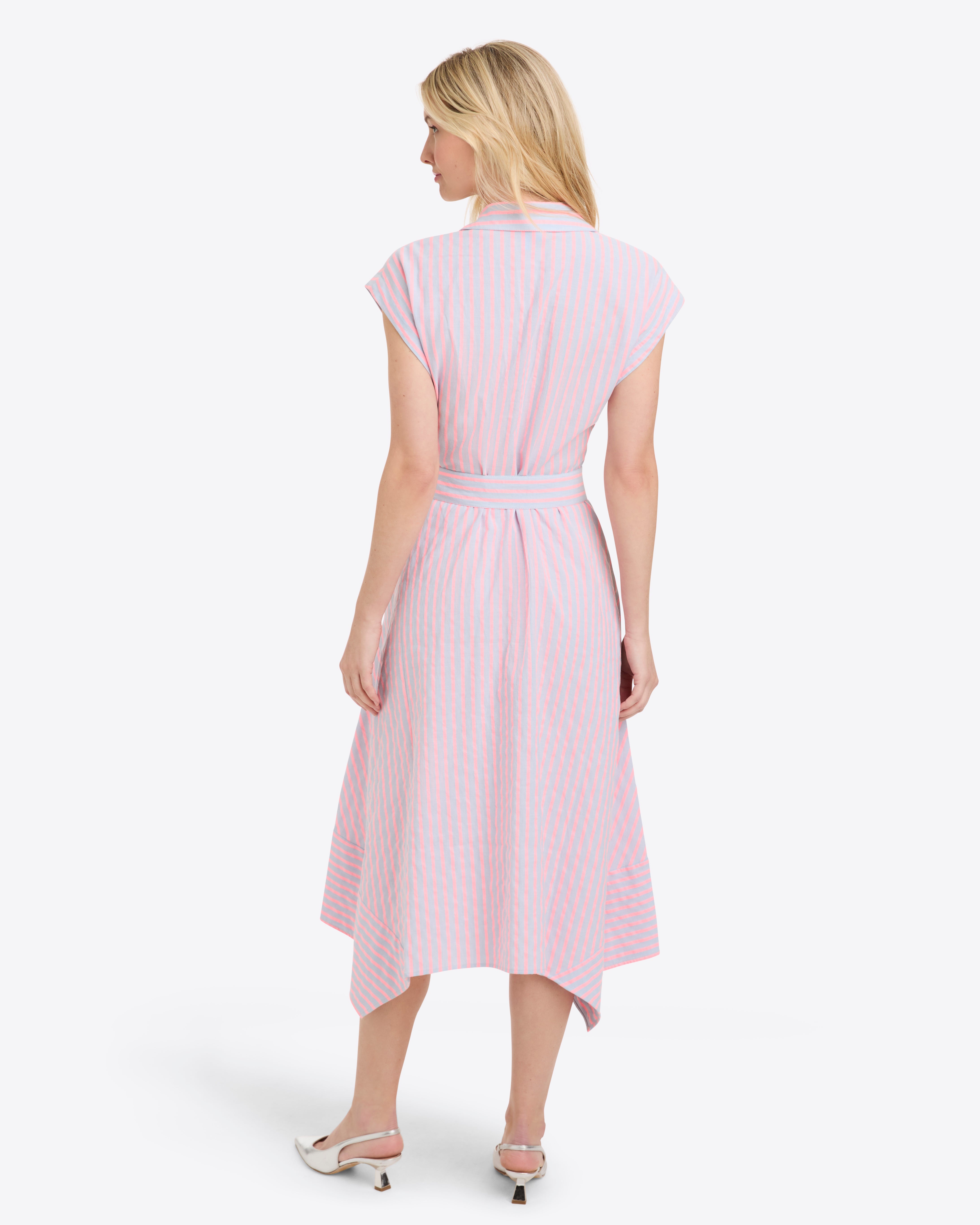 Trisha Handkerchief Dress Seersucker Stripe