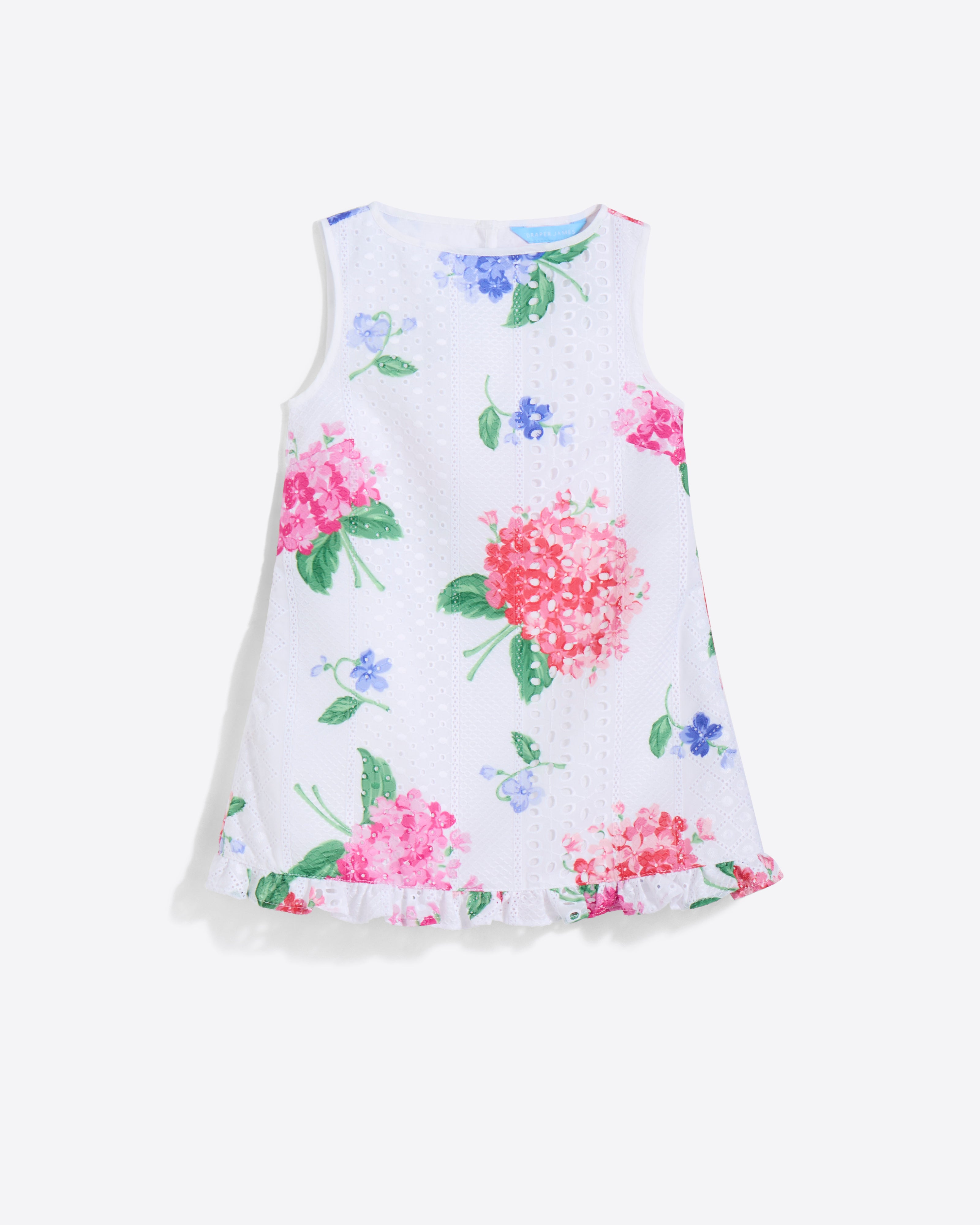 Girls Shift Dress Printed Eyelet