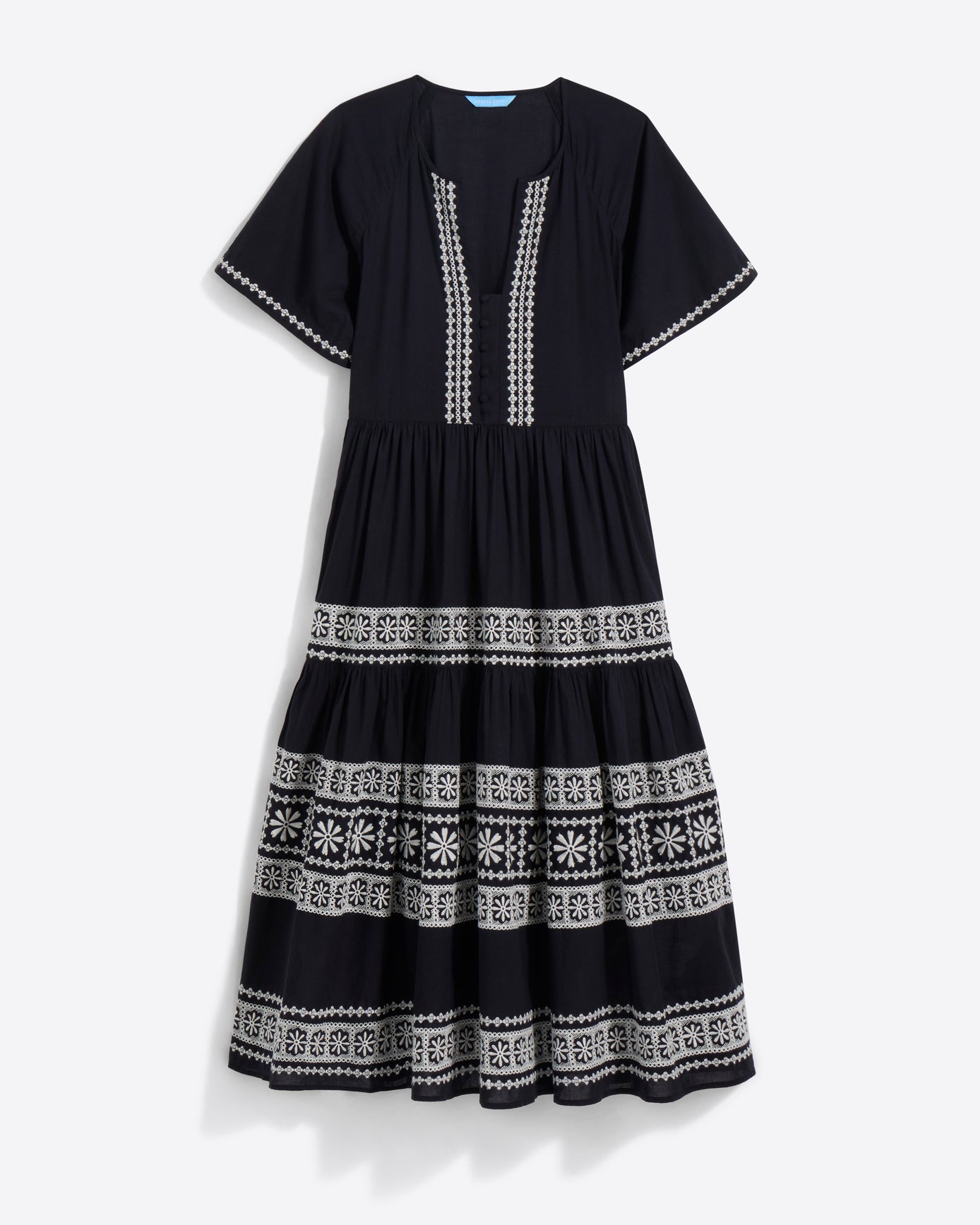 Carlene Midi Dress in Embroidered Cotton