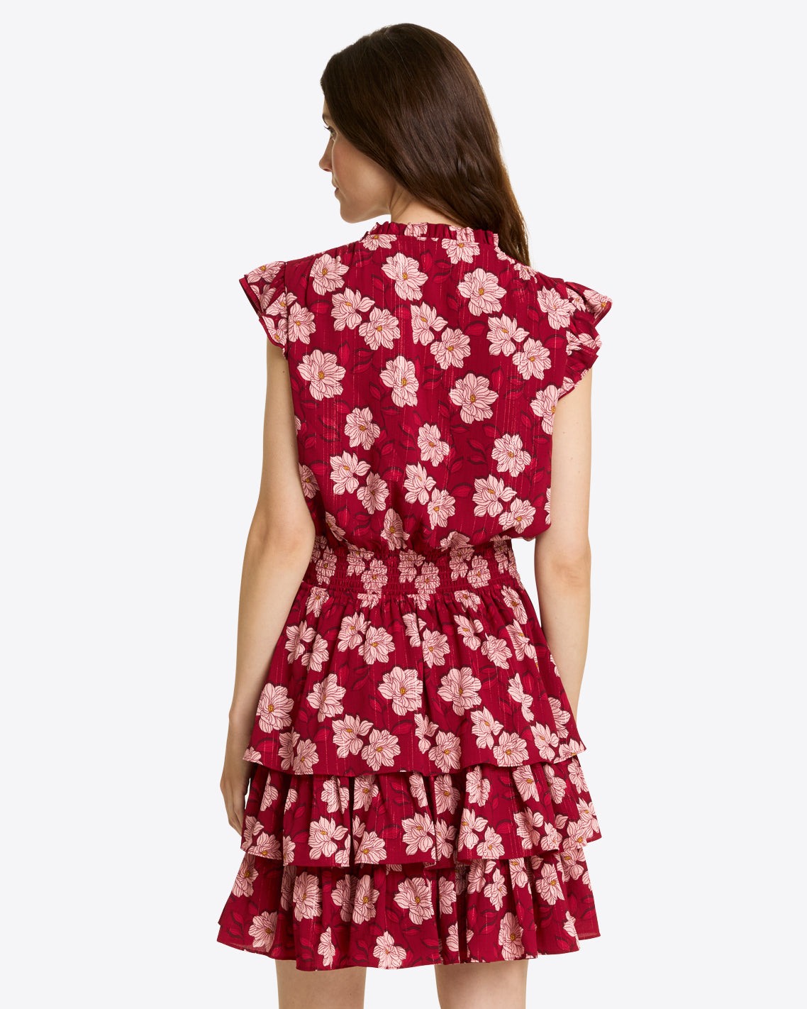 Alana Tiered Dress Lurex Crepe