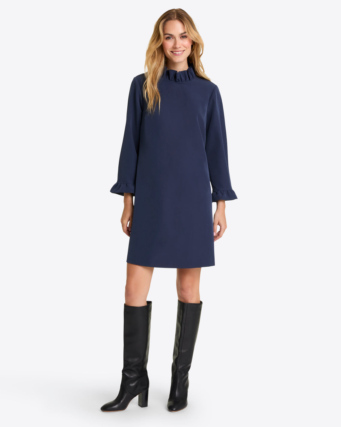 Lindsay Shift Mini Dress Crepe