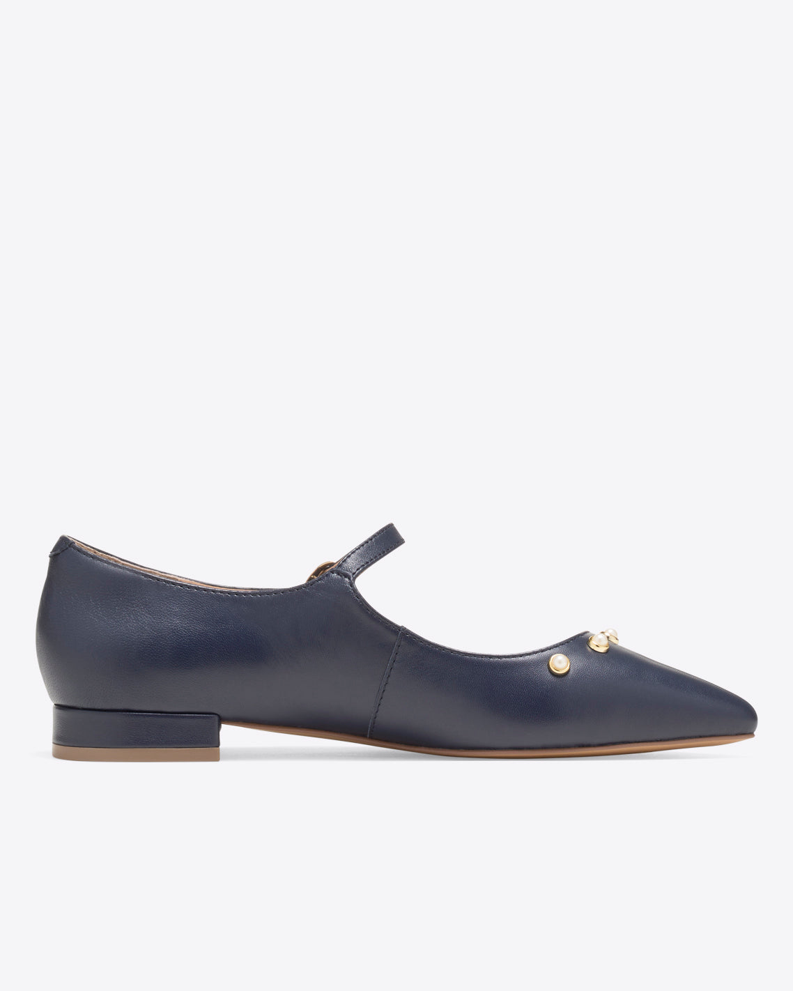 Adeline Mary Jane Flats in Navy Leather