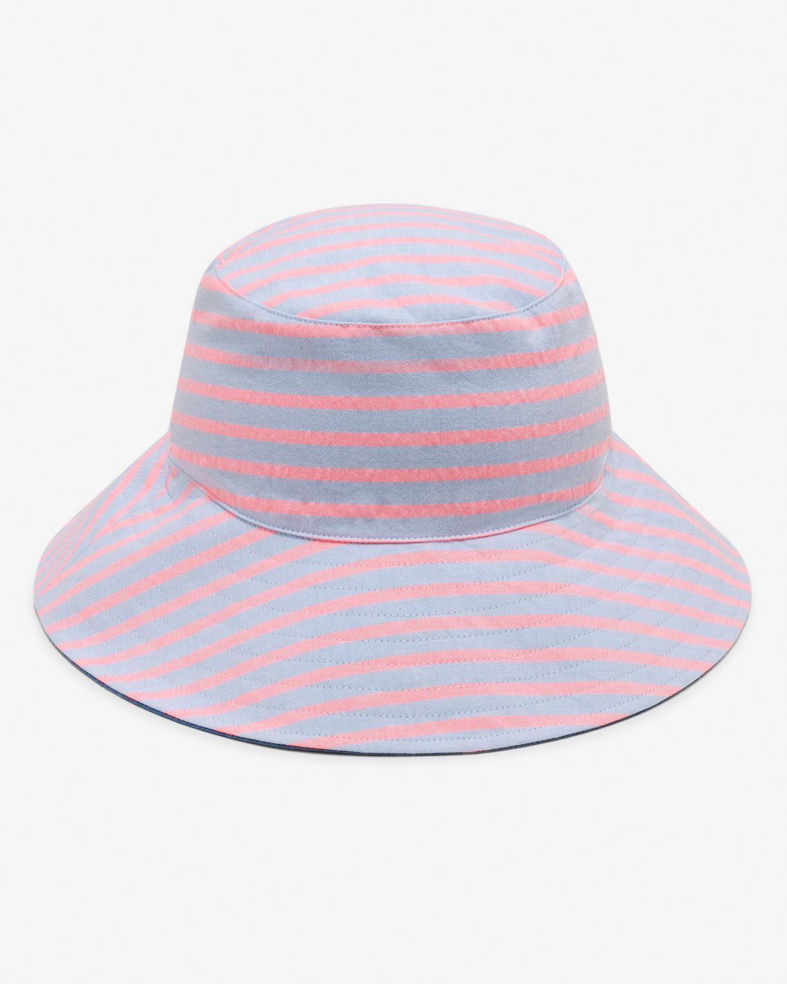 Reversible Bucket Hat in Seersucker Stripe
