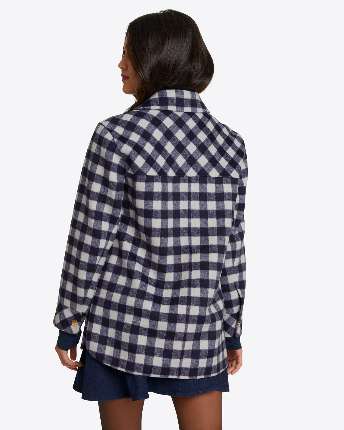 Shirt Jacket Navy Gingham