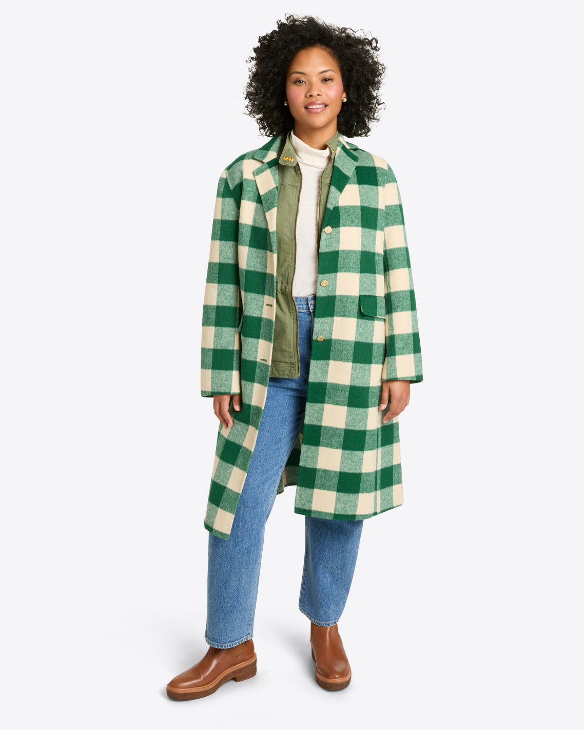 Gingham Wool Coat