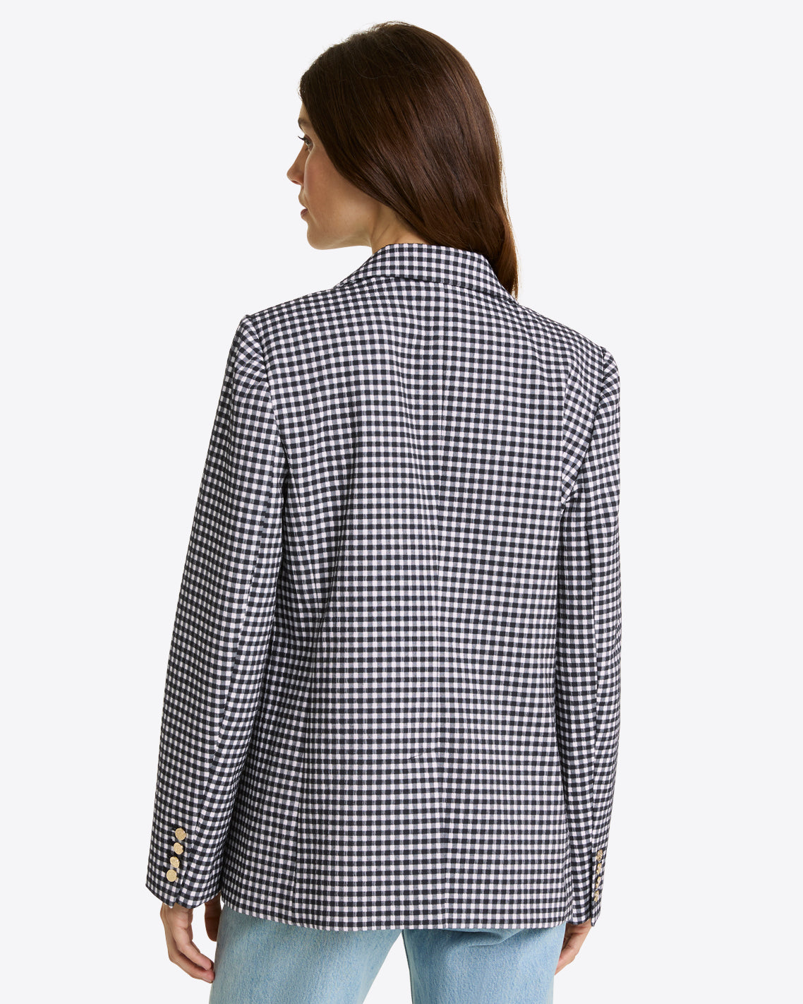 Gingham Blazer Textured