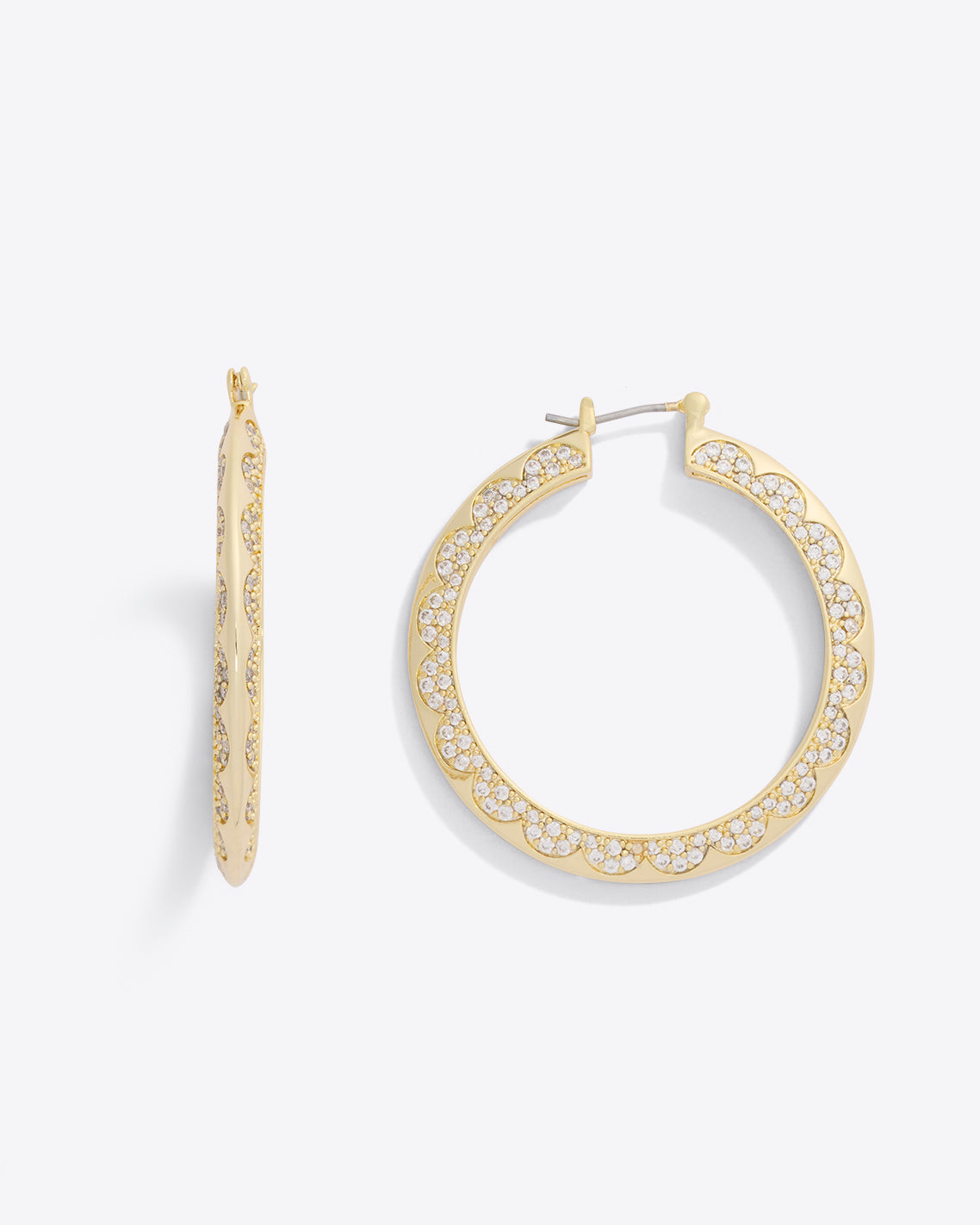 Pave Scallop Hoop