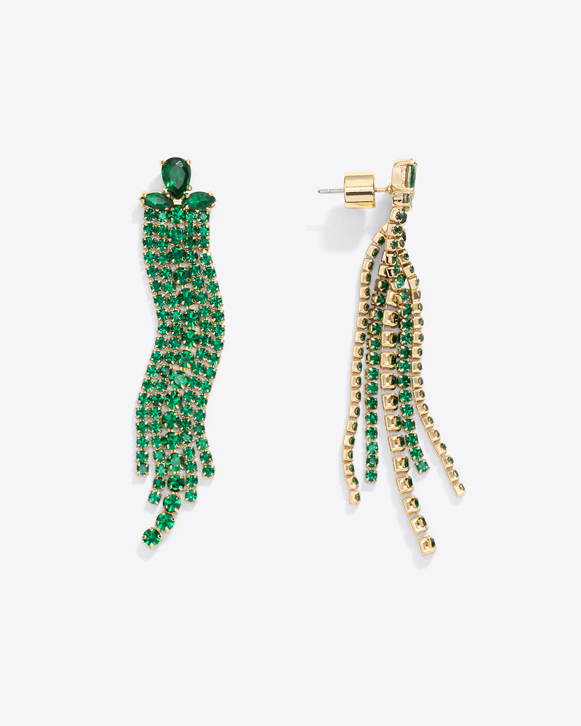 Gem Chandelier Earrings in Green
