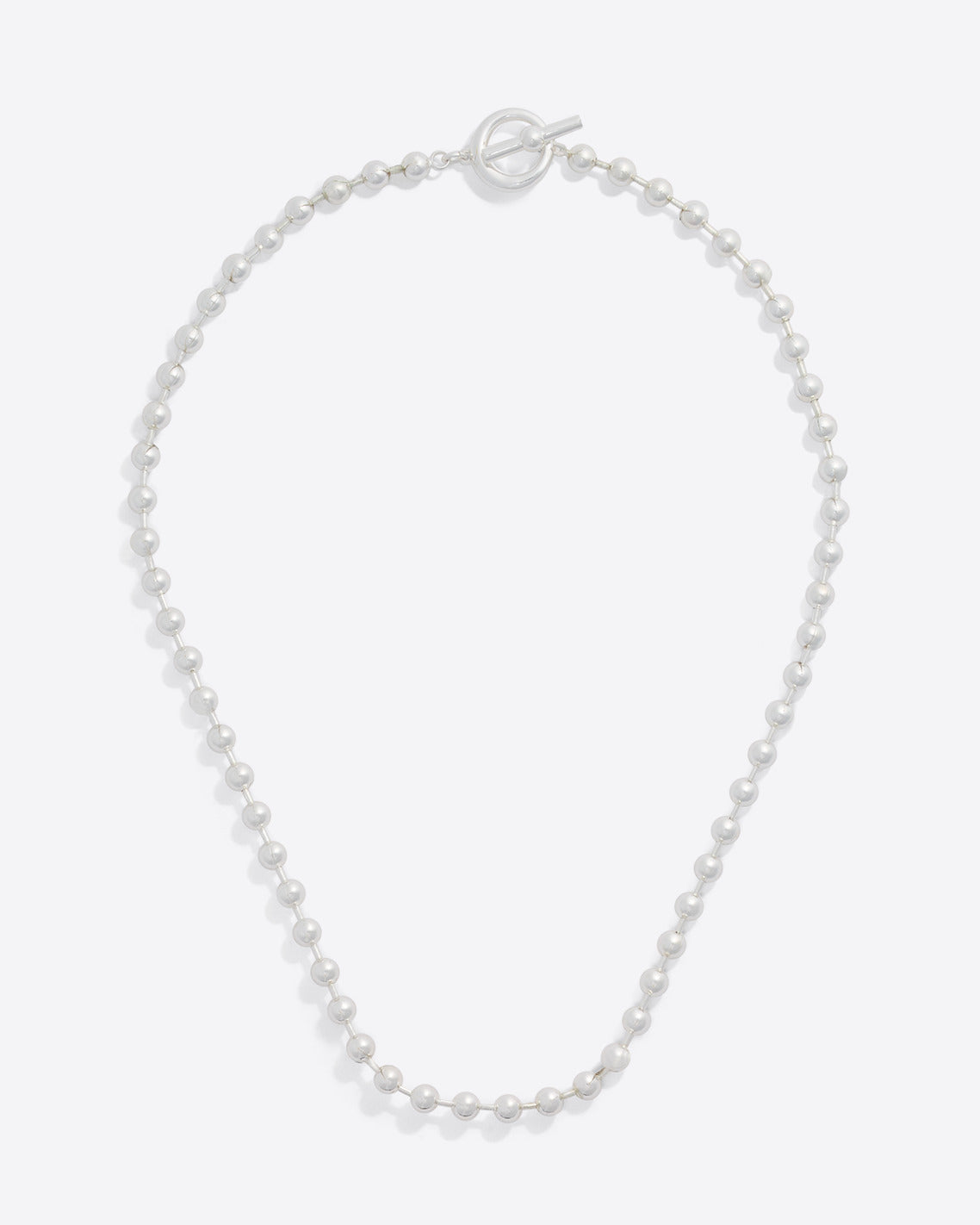 Silver Bead Toggle Necklace