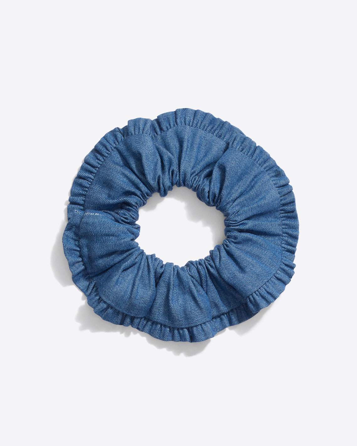 Chambray Ruffle Scrunchie