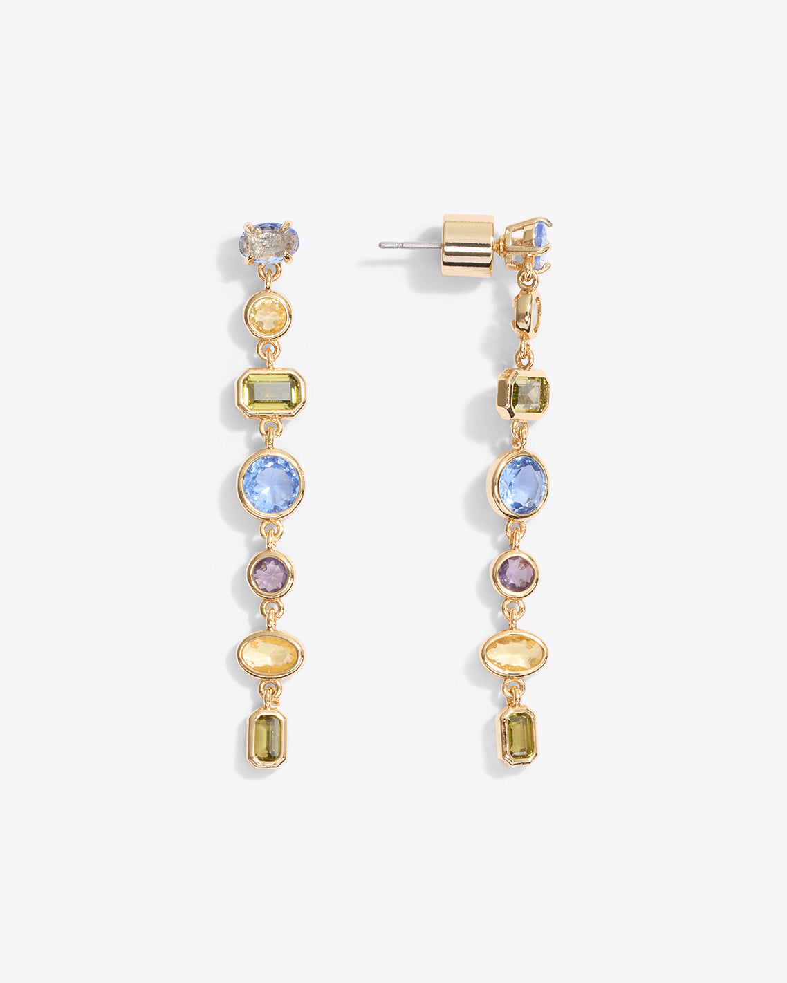 Linear Drop Gem Earrings