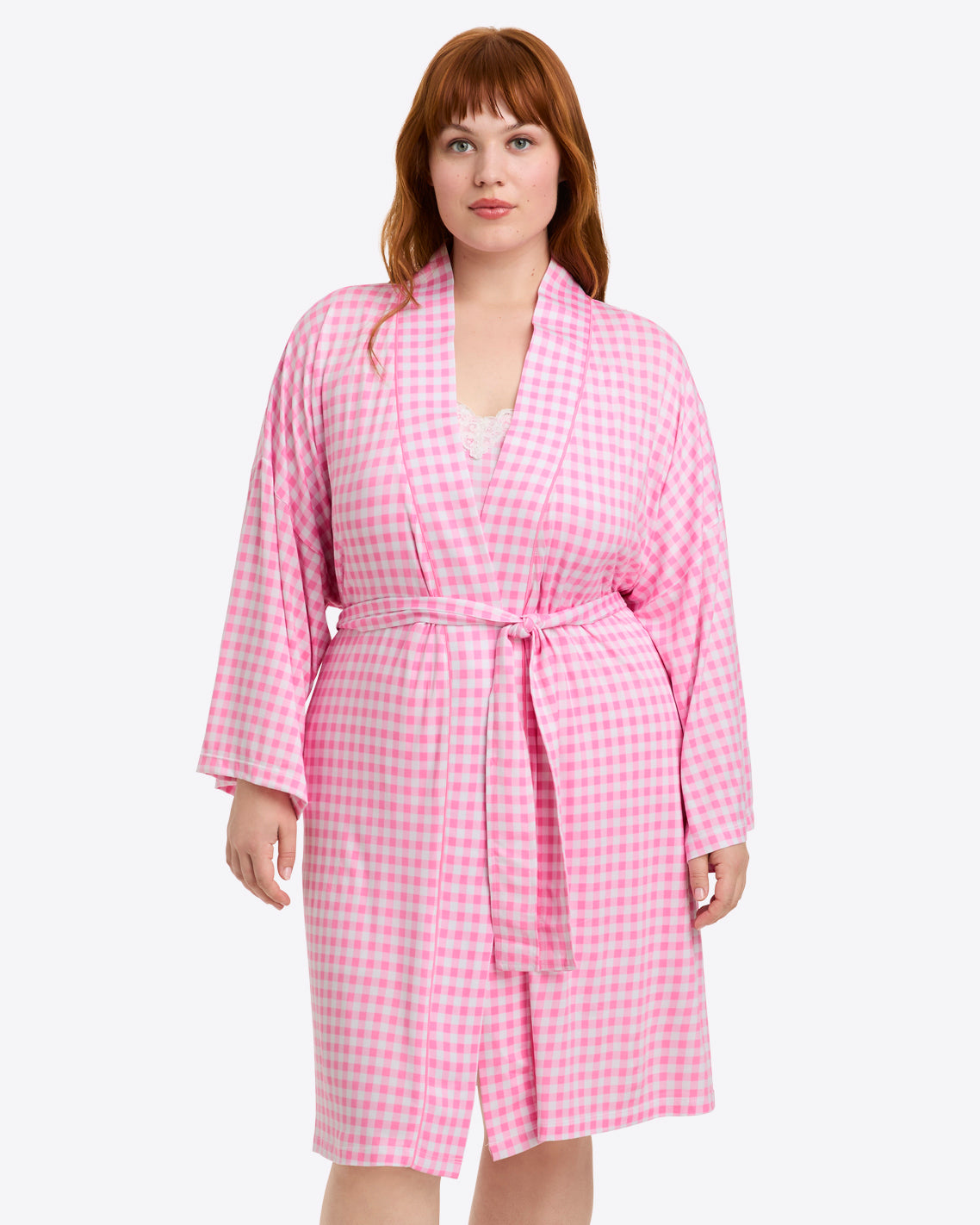 Louise Robe in Light Pink Gingham