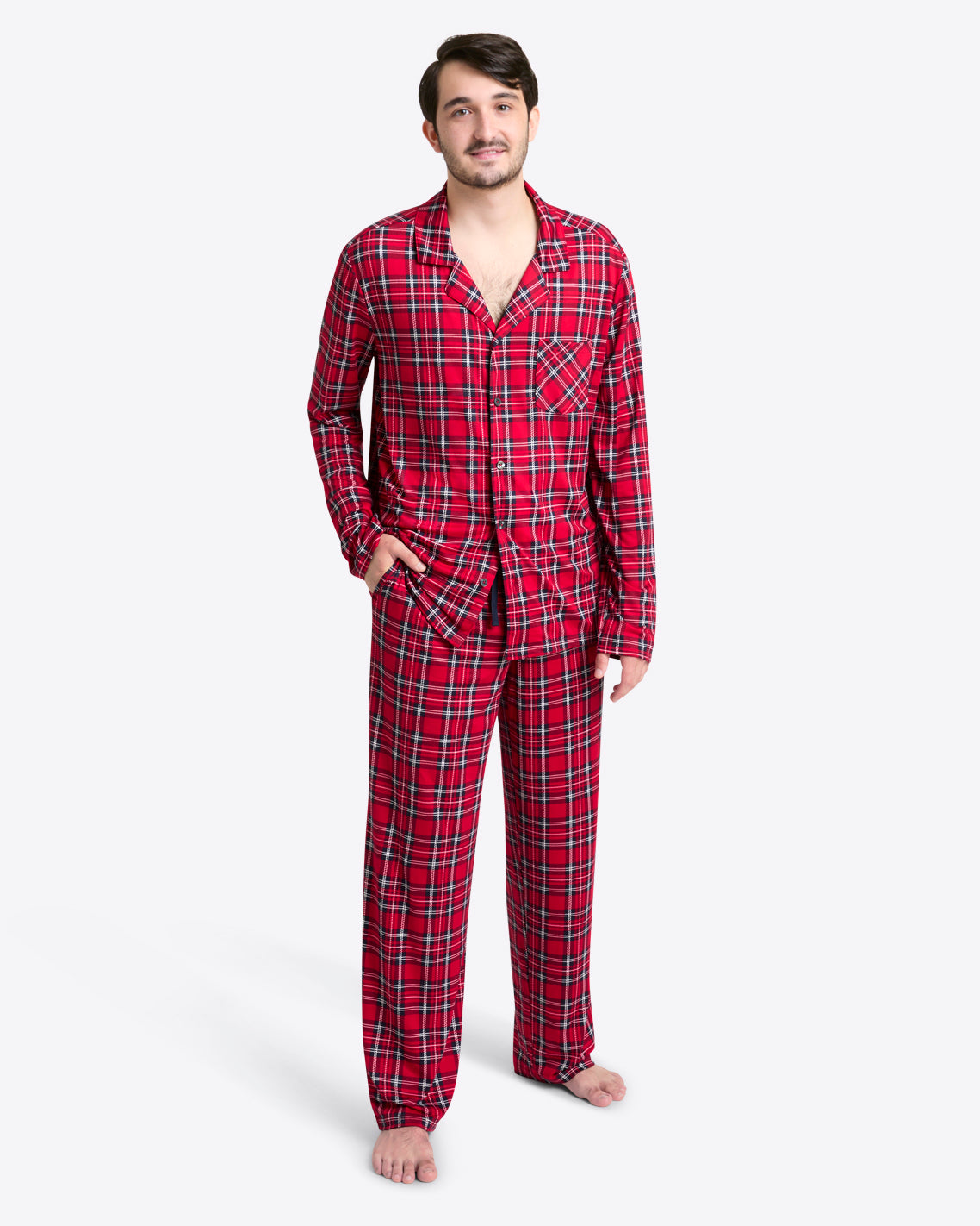 Men's Long-Sleeve Pajama Set in Angie Plaid