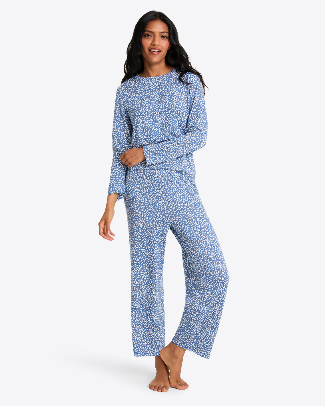 Amelia Pajama Set in Popcorn Ditsy Floral