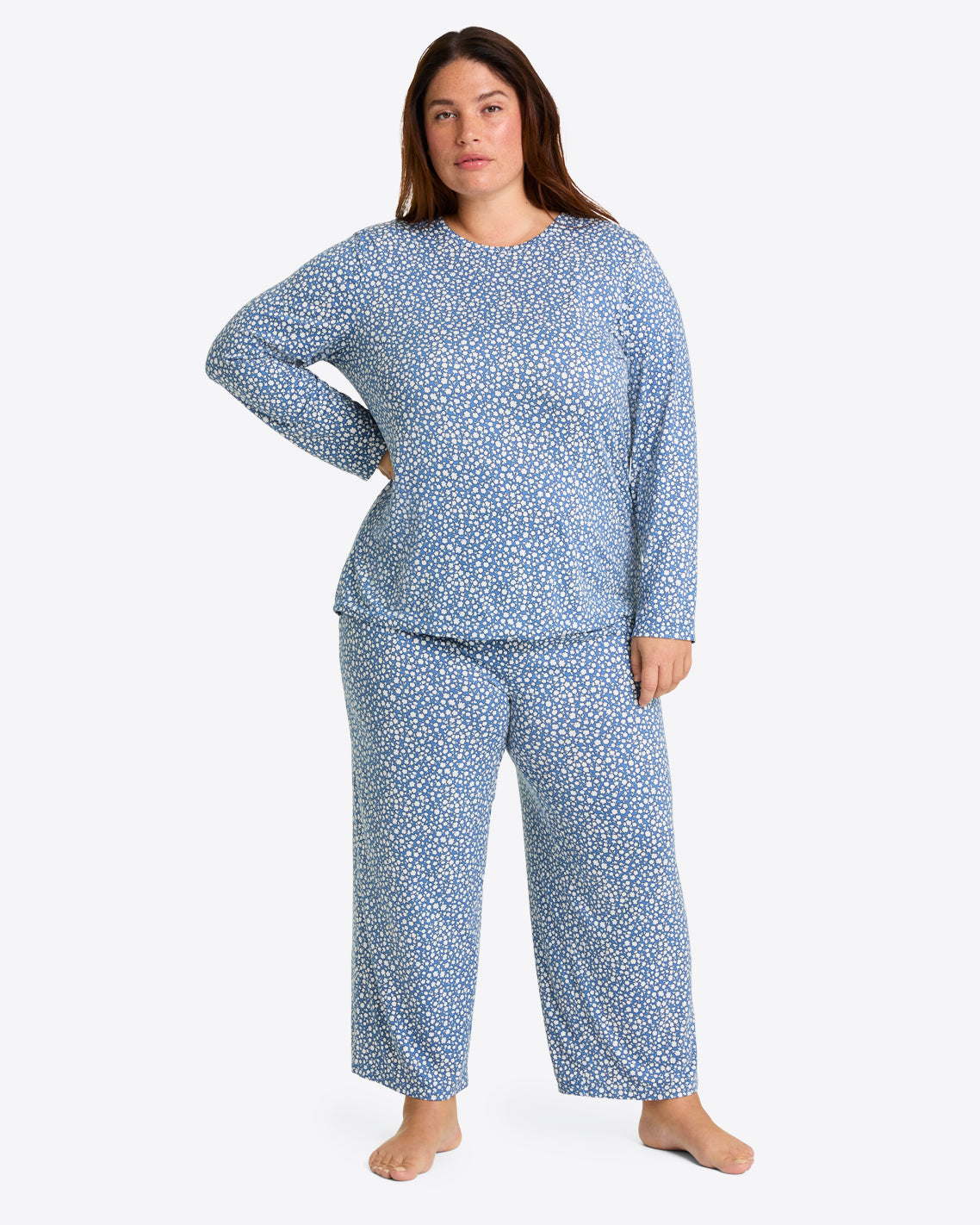 Amelia Pajama Set in Popcorn Ditsy Floral