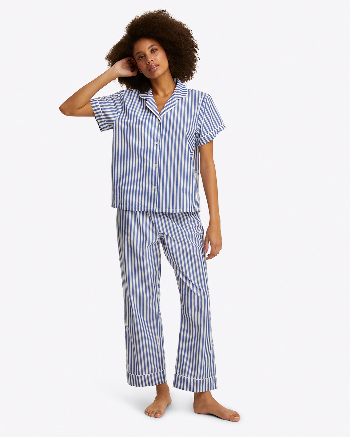 Linda Woven Stripe Pajama Set