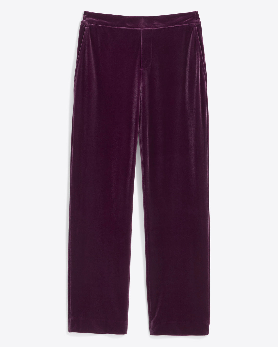 LAUREN RALPH LAUREN Curve - Stretch Velvet Straight-Leg Trouser in Purple |  Endource