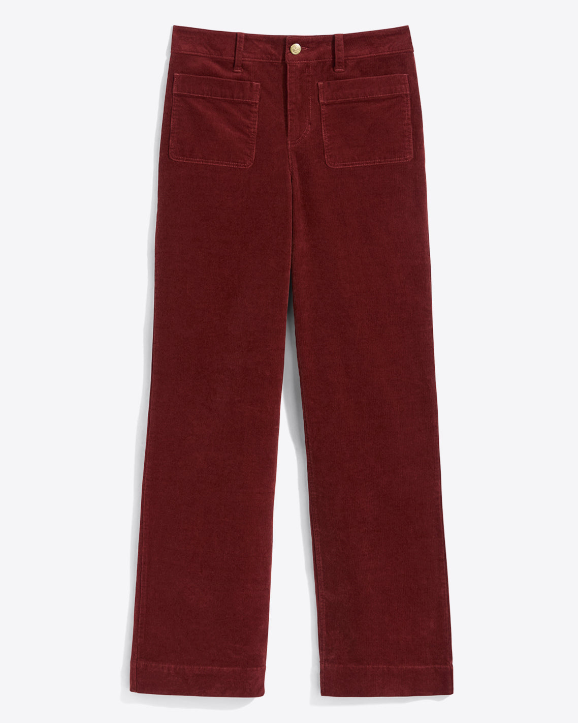 Patch Pocket Corduroy Wide Leg Pant