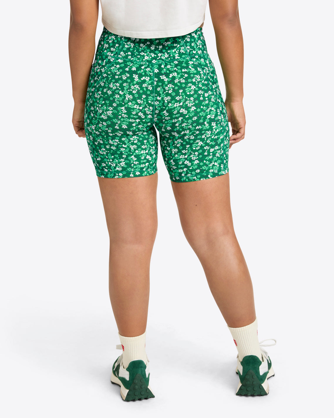 Bike Shorts Green Wildflower Ditsy