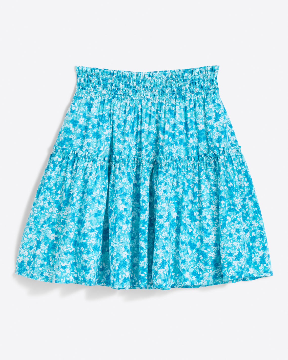 Pull On Mini Skirt in Blue Aster Floral