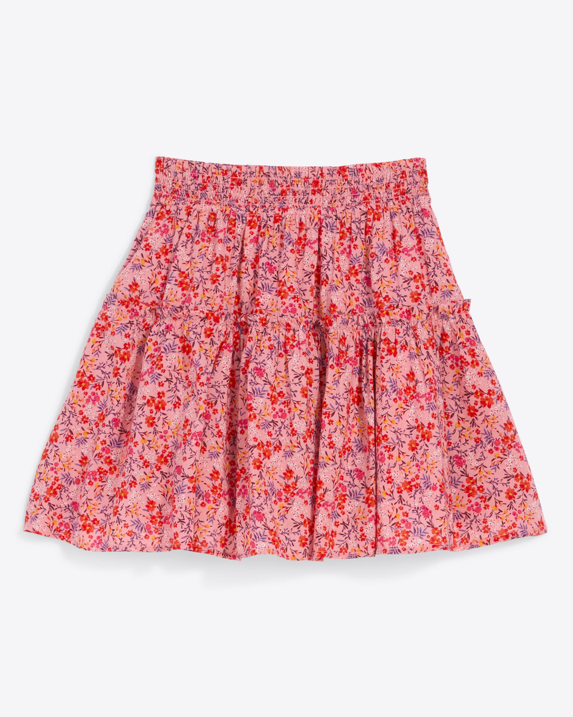 Pull On Mini Skirt in Pansy Floral