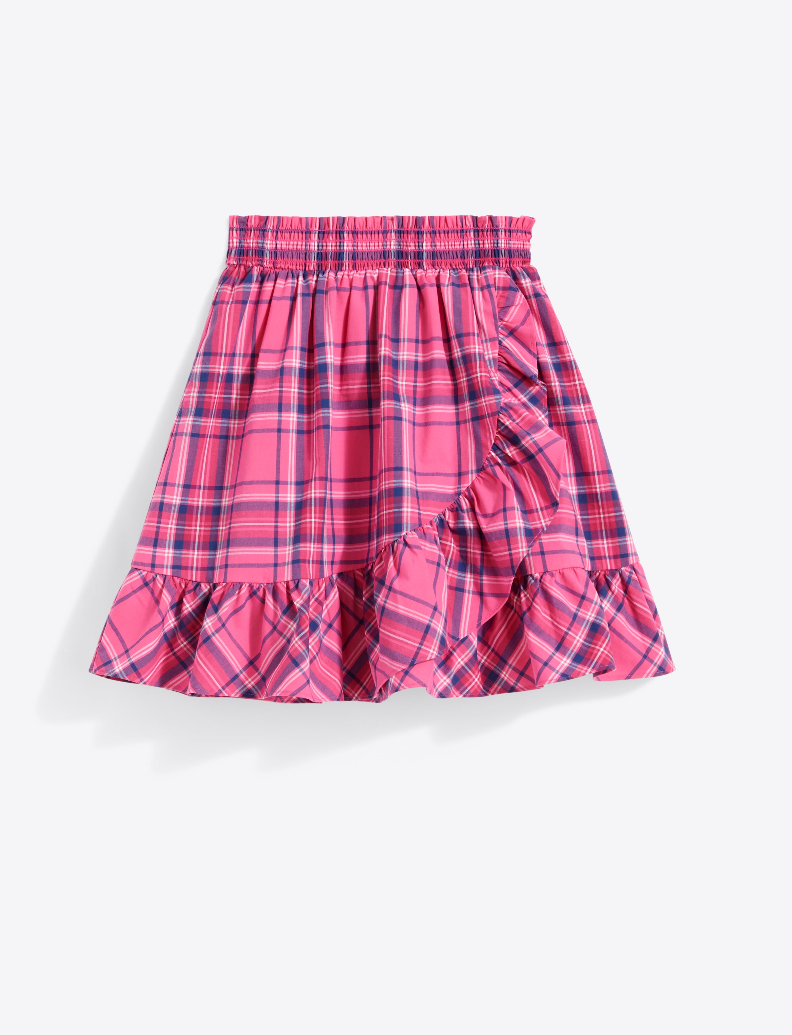 Ruffle Wrap Skirt Pink Angie Plaid