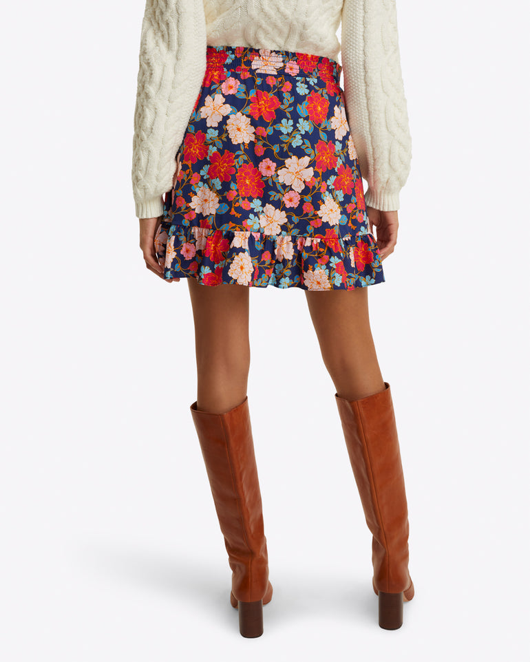 Ruffle Wrap Skirt in Stretch Poplin
