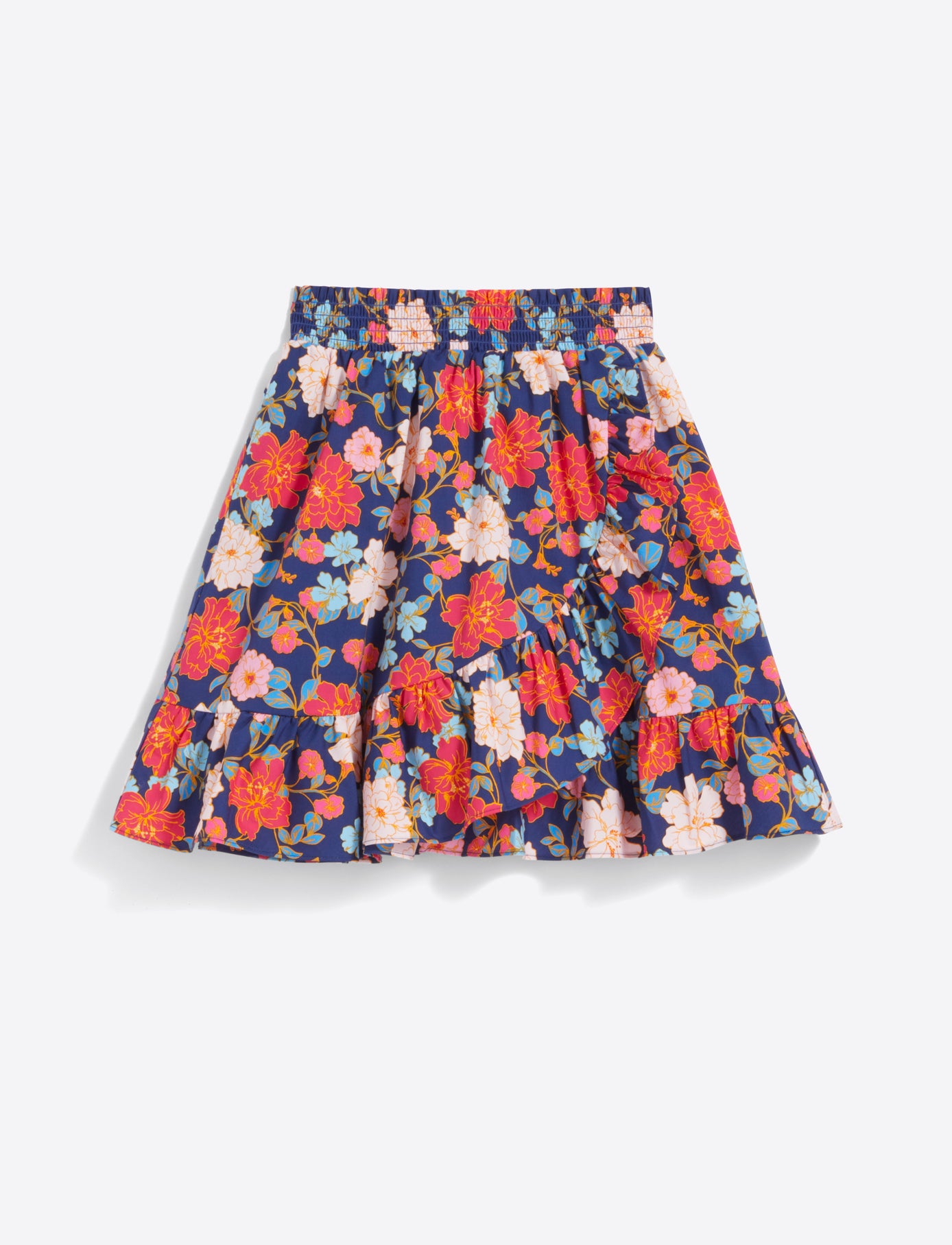 Ruffle Wrap Skirt in Stretch Poplin