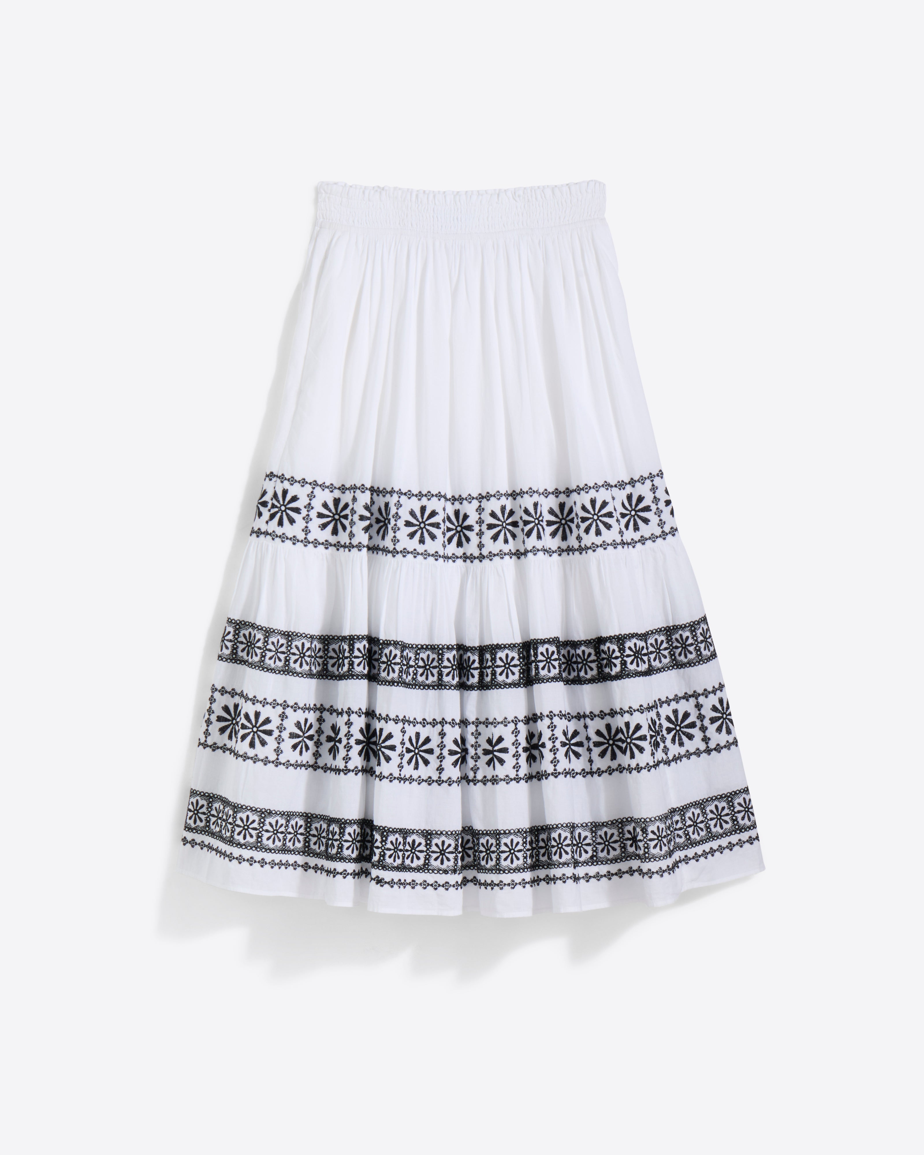 Midi Skirt Embroidered Cotton