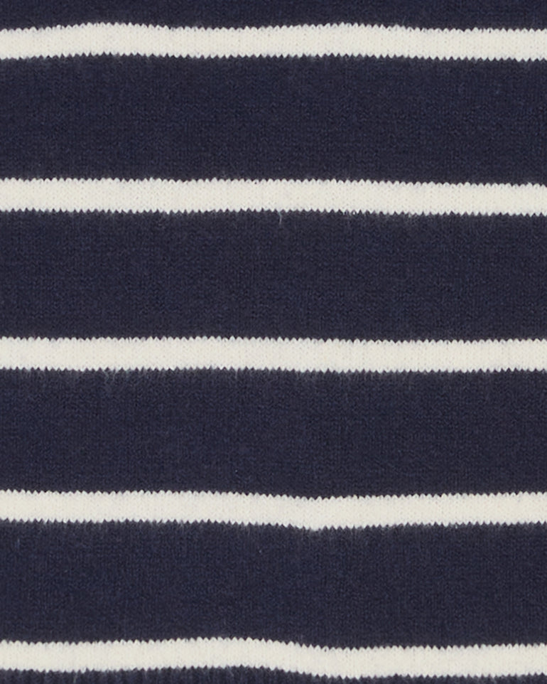 Quarter Zip Sweater in Mariner Stripe
