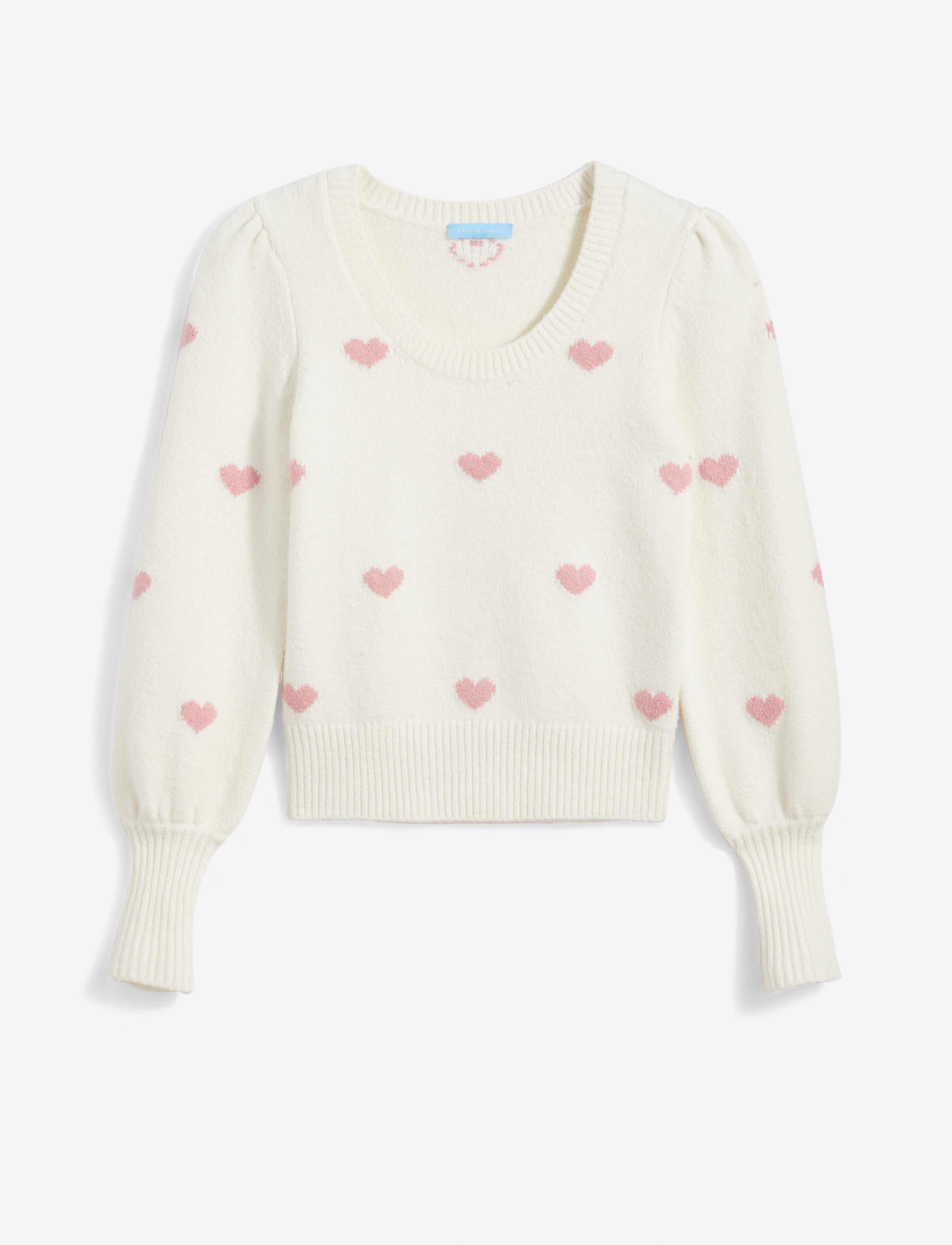 Puff Sleeve Heart Sweater