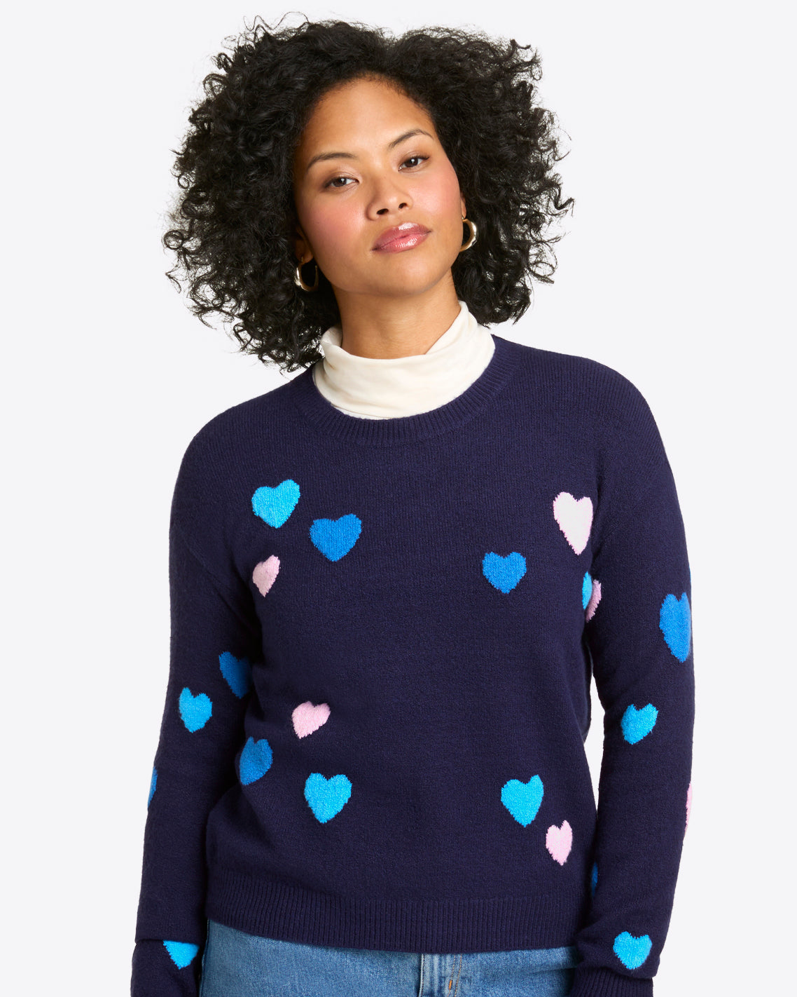 Multi Heart Crewneck Sweater
