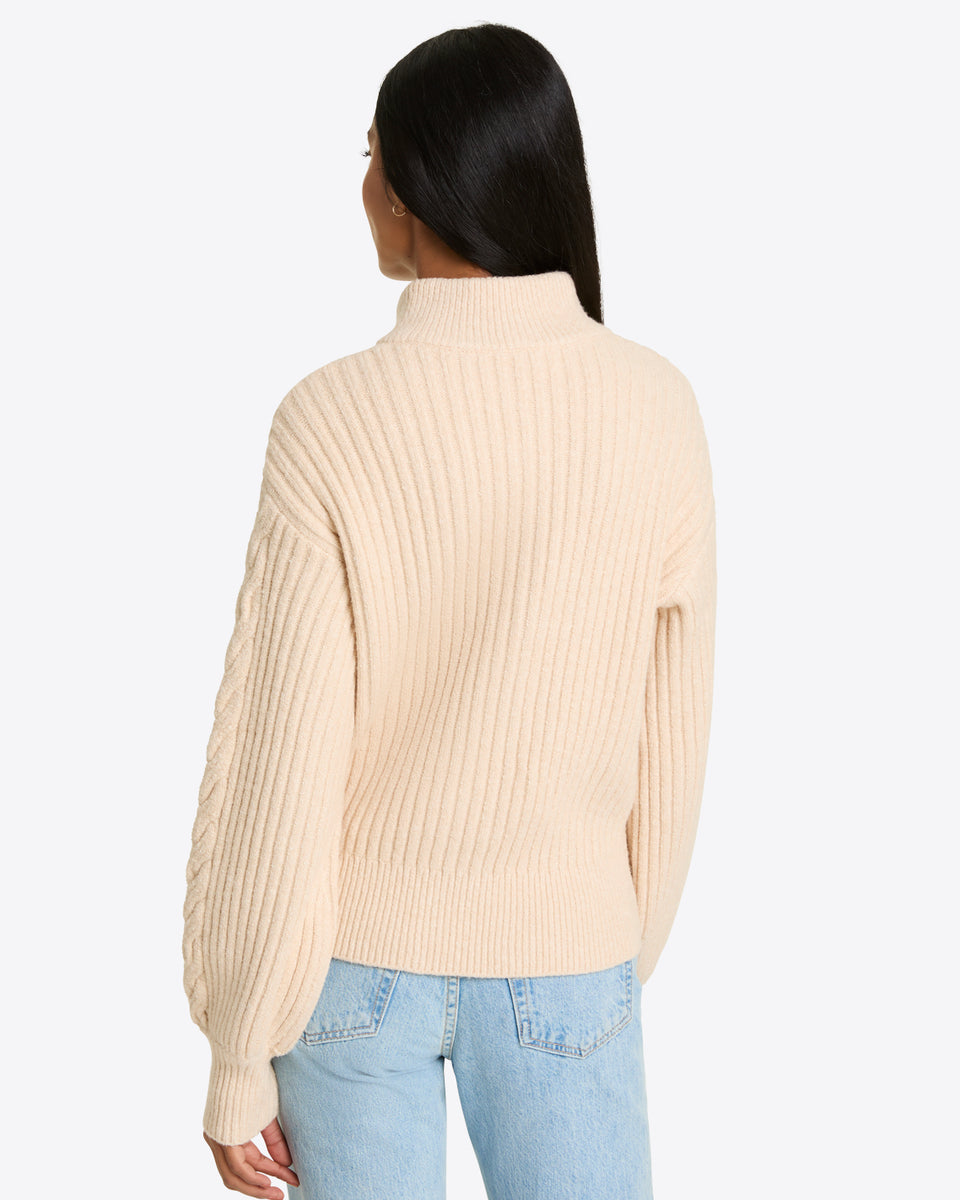 Quarter Zip Cableknit Sweater Draper James