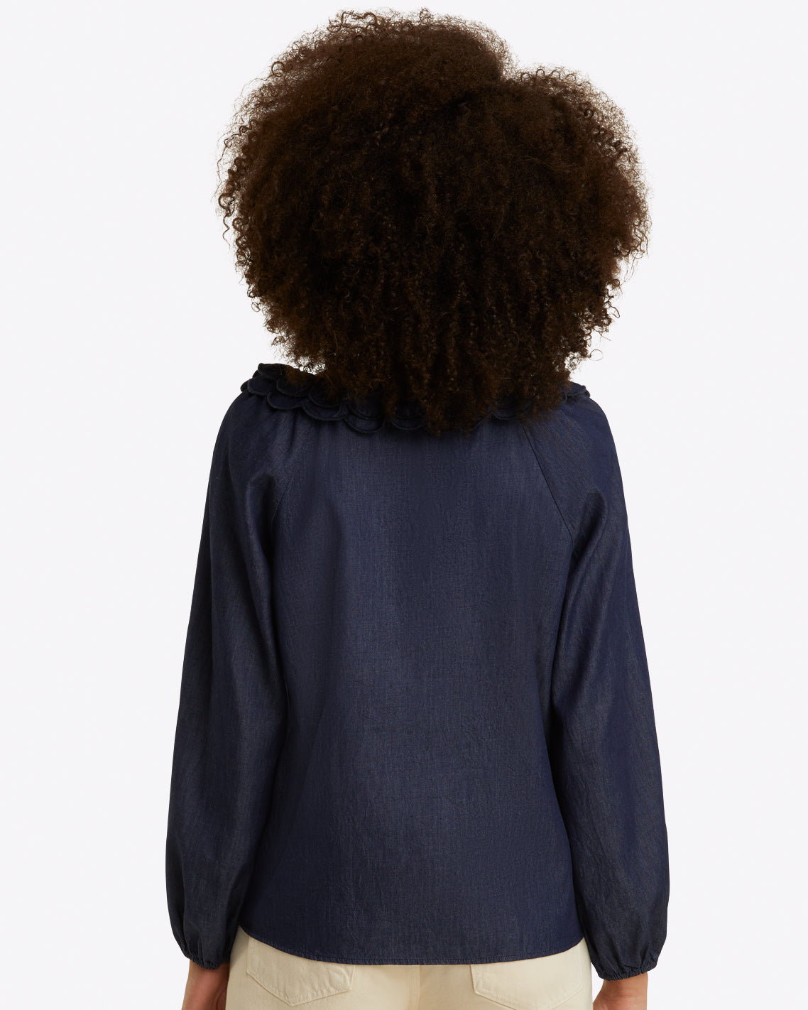 Reyna Long-Sleeve Top in Chambray