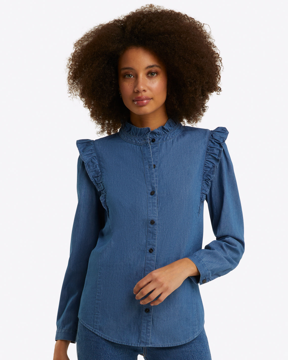 Connie Long Sleeve Top Chambray